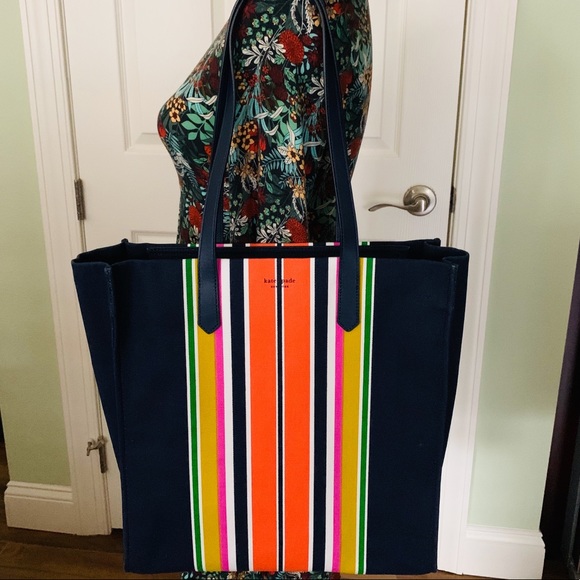 Kate spade ParisianNavy kitt stripe multiTote